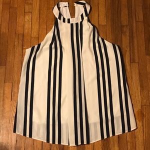 Vertical Stripe Black and White Tank